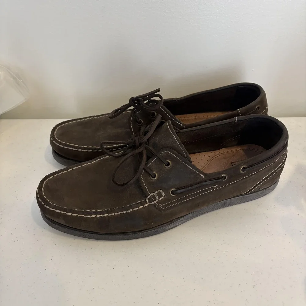 Johnston & Murphy Shoes Mens Size 11.5 Boat Moc Toe Deck‎ Casual Leather J&M
